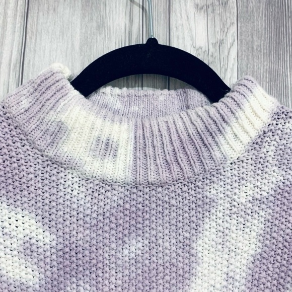 Madewell Tie-Dye Puff-Sleeve Sweater Purple Green White Size XS - Picture 5 of 8